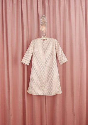 1960s Pink Brocade Swing Dress