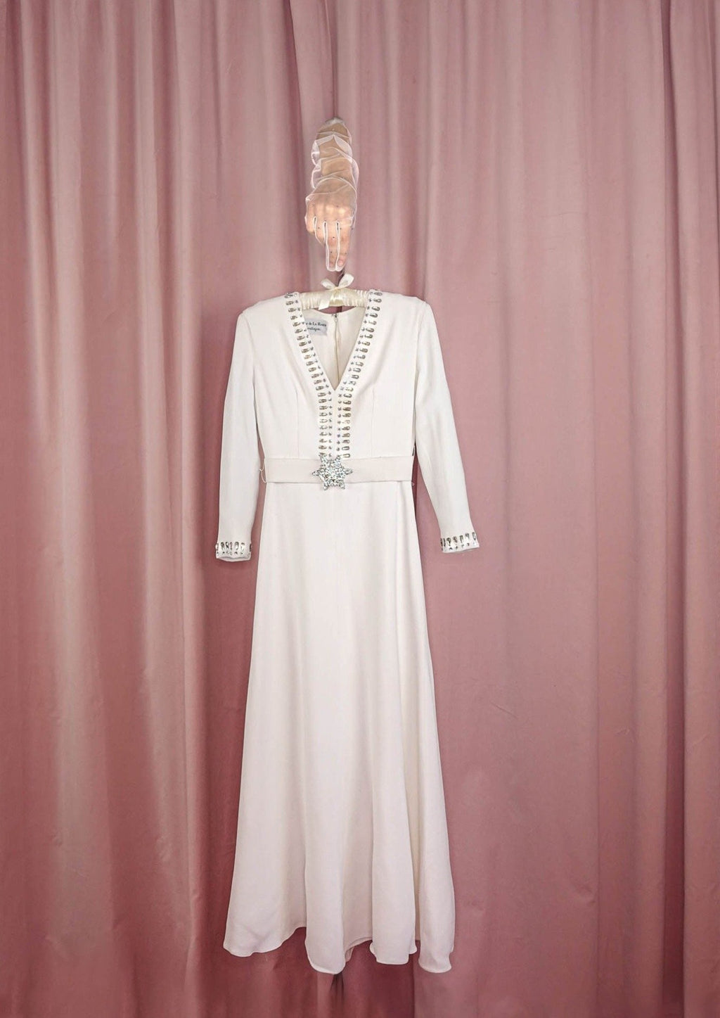 1970s 'Oscar de la Renta' Rhinestone Snowflake Gown