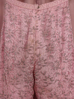 1960s Pink Lace Beaded Two Piece Set