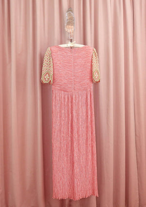 1980s 'Mary McFadden' Pink and Pearl Dress