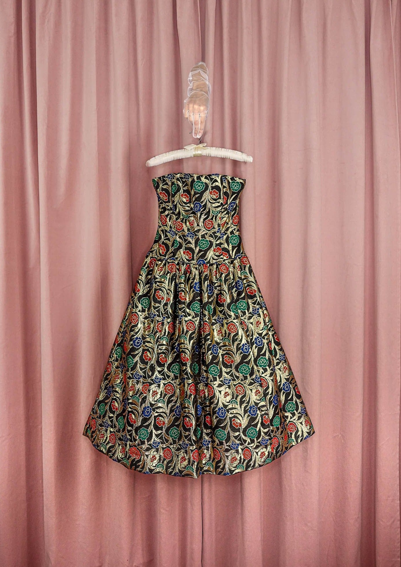 1980s 'Victor Costa' Gold Floral Brocade Dress – Cha Cha Linda Vintage
