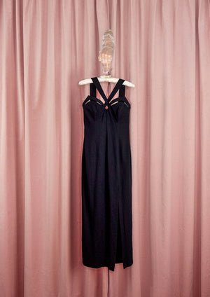 1990s 'Huey Waltzer' Black Cutout Bombshell Dress