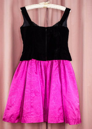 1980s Velvet and Jacquard Mini Dress