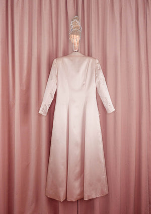 00s Blush Pink Satin Dress Coat