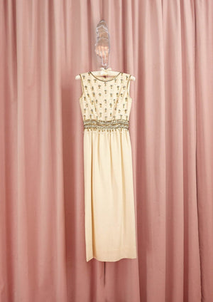 1960s 'Anne Fogarty' Beaded Column Dress