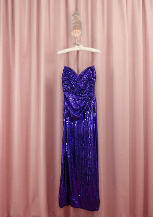 1980s 'Lillie Rubin' Ultraviolet Sequin Dress and Bolero