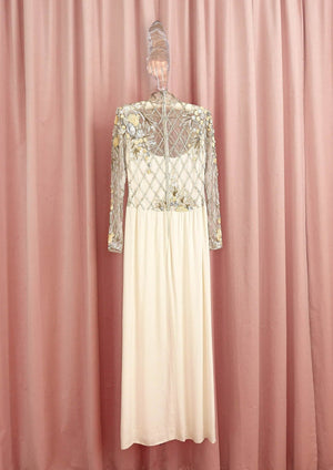 1980s 'Bob Mackie' Ivory Beaded Gown