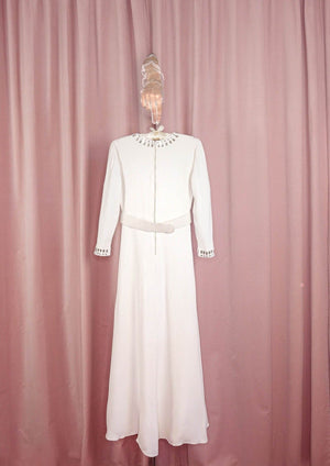 1970s 'Oscar de la Renta' Rhinestone Snowflake Gown
