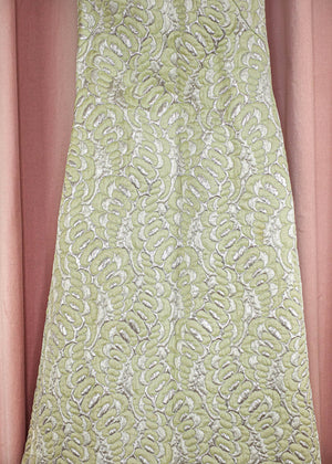 1960s Mint and Silver Brocade Halter Gown
